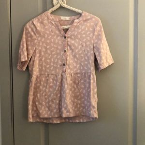 Roolee pink and white babydoll top